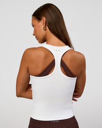 Flow Rib Scoop Neck Tank - White | Thumbnail Index: 1