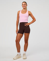 Woman wearing Flow Scoop Neck Performance Tank - Marshmallow | Model:Emelia | Size:XS | Thumbnail Index: 3