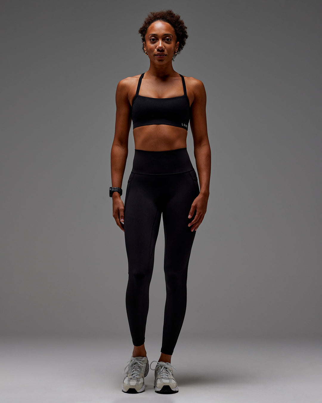 Woman wearing Fusion Ultra High-Rise Full Length Legging Pockets - Black | Model: Txai | Size:XS - view 18
