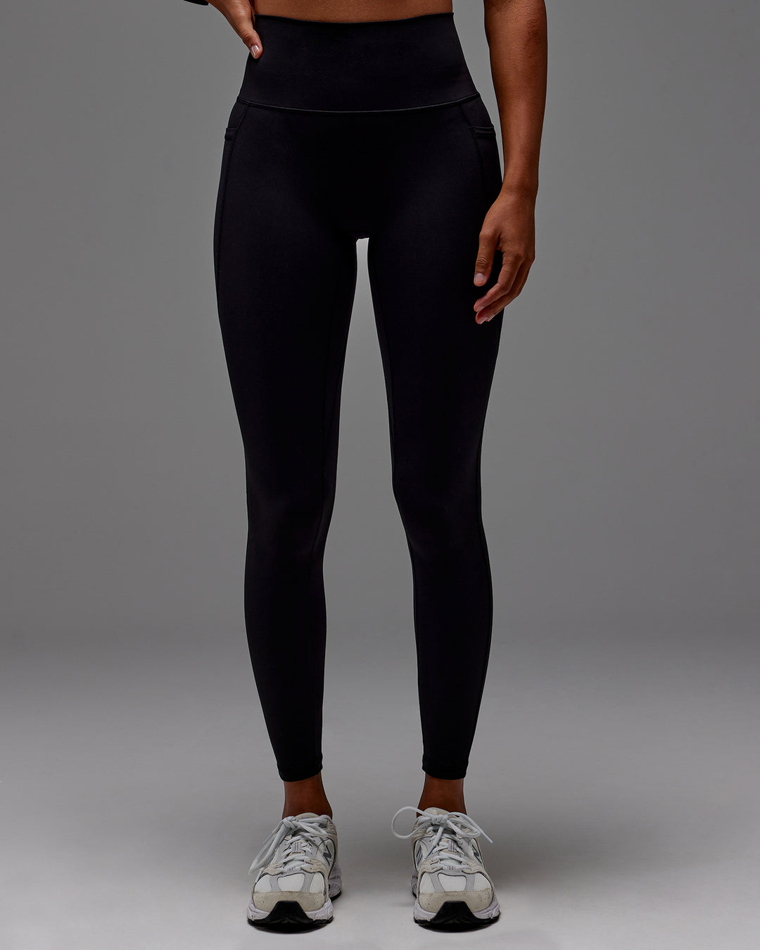 Woman wearing Fusion Ultra High-Rise Full Length Legging Pockets - Black | Model: Txai | Size:XS - view 19