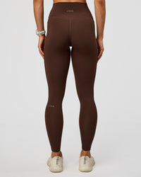 Woman wearing Fusion Ultra High-Rise Full Length Legging Pockets - Hot Chocolate | Model:Maja | Size:XS | Thumbnail Index: 5