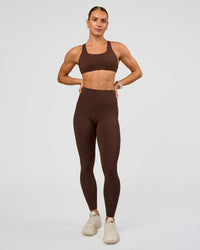 Woman wearing Fusion Ultra High-Rise Full Length Legging Pockets - Hot Chocolate | Model:Maja | Size:XS | Thumbnail Index: 6