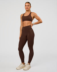 Woman wearing Fusion Ultra High-Rise Full Length Legging Pockets - Hot Chocolate | Model:Maja | Size:XS | Thumbnail Index: 4
