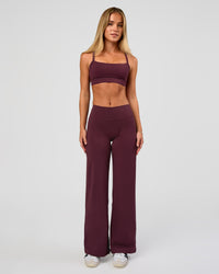 Woman wearing Fusion V-Contour High-Rise Petite Pant - Cherry Lacquer | Model:Issy | Size:XS | Thumbnail Index: 2