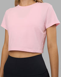 Woman wearing Go-To FLXCotton Baby Tee - Marshmallow-White | Model:Leilani | Size:XS | Thumbnail Index: 3