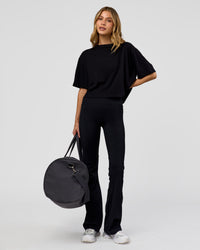 Woman wearing Go-To FLXCotton Skimmer Tee - Black-Black | Model:Leilani | Size:XS | Thumbnail Index: 3