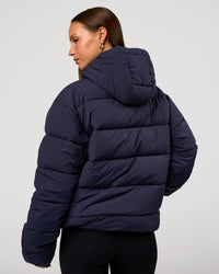 Woman wearing Go-To Puffer Jacket - Future Navy | Model:Brylee | Size:XS | Thumbnail Index: 3