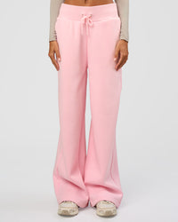 Woman wearing Go-To Script Wide Leg Track Pant - Marshmallow | Model:Georgia | Size:XS | Thumbnail Index: 5