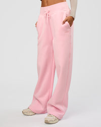 Woman wearing Go-To Script Wide Leg Track Pant - Marshmallow | Model:Georgia | Size:XS | Thumbnail Index: 7