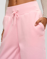 Woman wearing Go-To Script Wide Leg Track Pant - Marshmallow | Model:Georgia | Size:XS | Thumbnail Index: 2