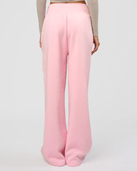 Woman wearing Go-To Script Wide Leg Track Pant - Marshmallow | Model:Georgia | Size:XS | Thumbnail Index: 3
