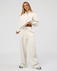 Woman wearing Go-To Wide Leg Track Pant Tall - Silver Marl | Model:Georgia | Size:XS | Thumbnail Index: 3