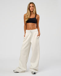 Woman wearing Go-To Wide Leg Track Pant Tall - Silver Marl | Model:Georgia | Size:XS | Thumbnail Index: 6
