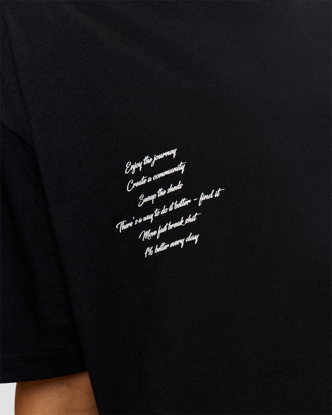 Woman wearing Hype Heavyweight Unisex Oversized Tee - Black-White | Model:Leilani | Size:XS - view 20