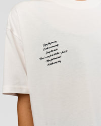 Woman wearing Hype Heavyweight Unisex Oversized Tee - Off White-Black | Model:Leilani | Size:XS | Thumbnail Index: 21