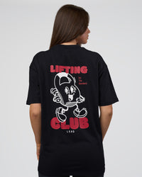 Woman wearing Kettle B FLXCotton Oversized Tee - Black-White | Model:Estella | Size:XS | Thumbnail Index: 3