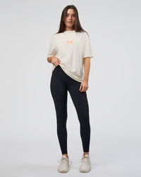 Woman wearing Kettle B FLXCotton Oversized Tee - Sugar Swizzle-Cantaloupe | Model:Estella | Size:XS | Thumbnail Index: 9