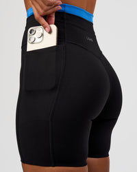 Liberate High-Rise 6" Short Pockets - Black-Palace Blue | Thumbnail Index: 2