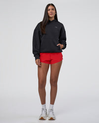 Woman wearing Lifting Unisex Oversized Hoodie - Black-Flame| Model:Rhiley | Size:XS | Thumbnail Index: 9