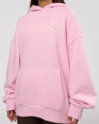Woman wearing Love The Journey Unisex Oversized Hoodie - Marshmallow-White | Model:Brylee | Size:XS | Thumbnail Index: 9