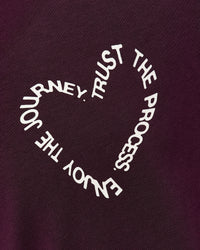 Woman wearing Love The Process FLXCotton Oversize Tee - Midnight Plum-White | Model:Leilani | Size:XS | Thumbnail Index: 6