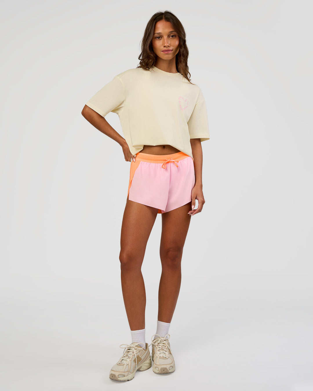 Woman wearing Love The Process FLXCotton Oversize Tee - Off White-Marshmallow | Model:Dakota | Size:XS - view 11