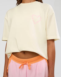 Woman wearing Love The Process FLXCotton Oversize Tee - Off White-Marshmallow | Model:Dakota | Size:XS | Thumbnail Index: 11