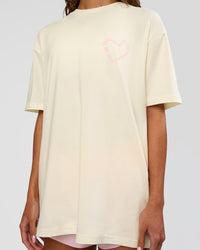 Woman wearing Love The Process FLXCotton Oversize Tee - Off White-Marshmallow | Model:Dakota | Size:XS | Thumbnail Index: 9