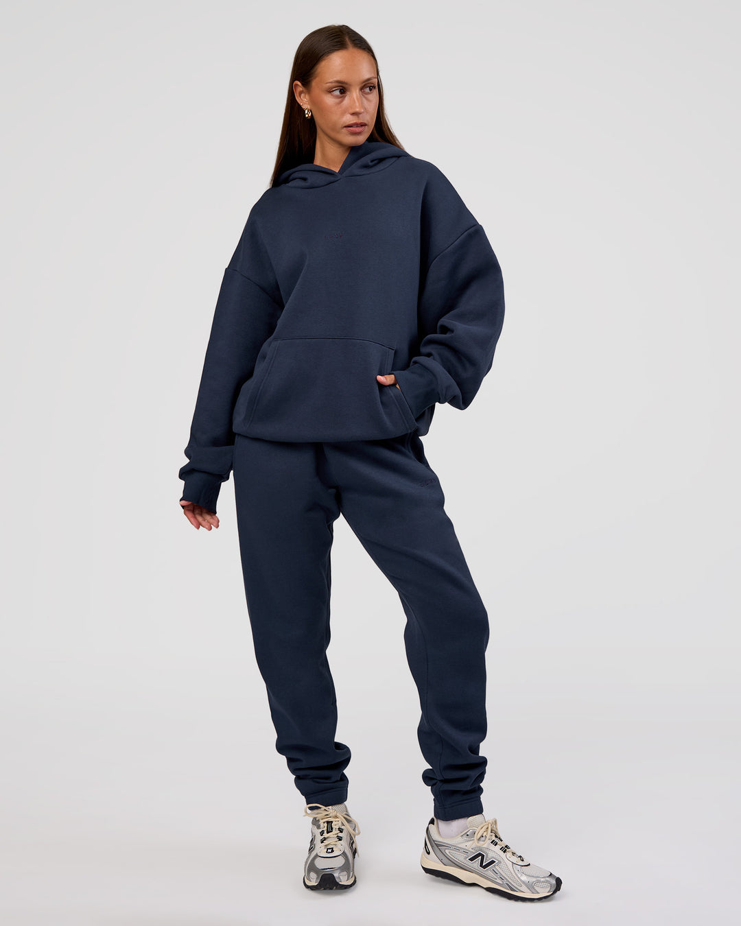 Woman wearing MVP Oversized Hoodie - Future Navy | Model:Brylee | Size:XS - view 5