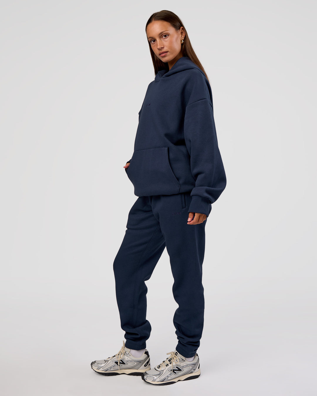Woman wearing MVP Oversized Hoodie - Future Navy | Model:Brylee | Size:XS - view 8