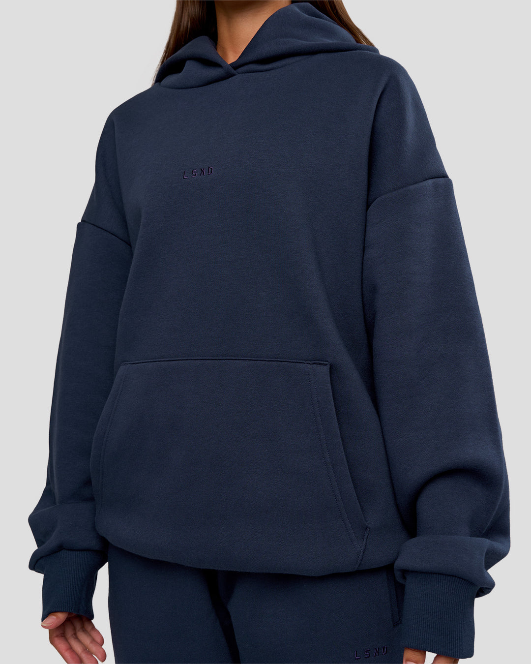 Woman wearing MVP Oversized Hoodie - Future Navy | Model:Brylee | Size:XS - view 10