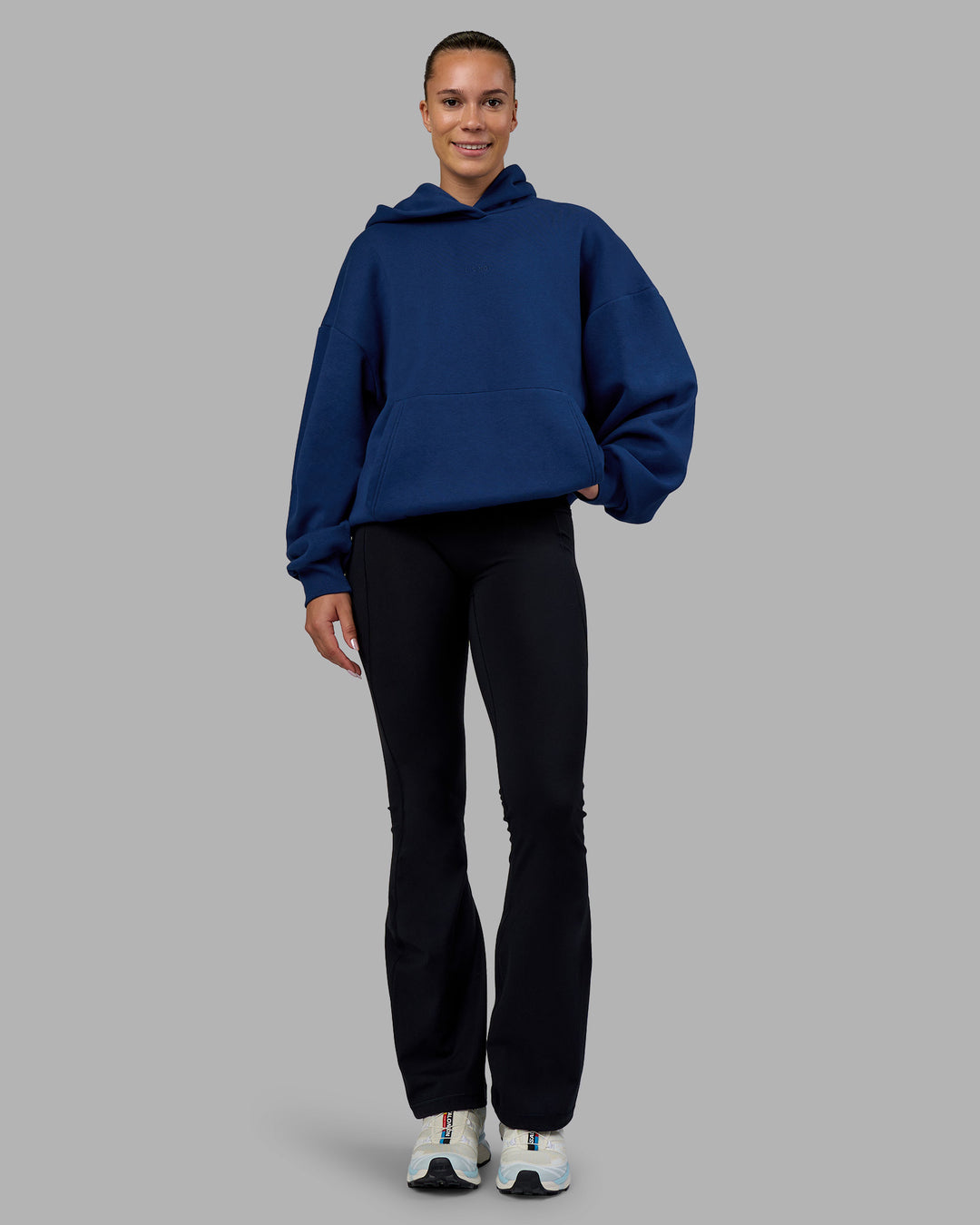 Woman wearing MVP Oversized Hoodie - Midnight Blue | Model:Charlize | Size:XS - view 5