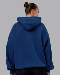 Woman wearing MVP Oversized Hoodie - Midnight Blue | Model:Charlize | Size:XS | Thumbnail Index: 7