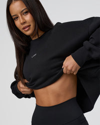 Woman wearing MVP Oversized Sweater - Black-White | Model:Eliza | Size:XS | Thumbnail Index: 2