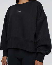 Woman wearing MVP Oversized Sweater - Black-White | Model:Eliza | Size:XS | Thumbnail Index: 5