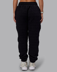 Woman wearing MVP Quilted Track Pant - Black-Geometric | Model:Lyss | SIze:XS | Thumbnail Index: 12