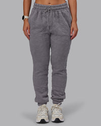 Woman wearing MVP Quilted Track Pant - Storm Front-Geometric | Model:Lyss | Size:XS | Thumbnail Index: 15