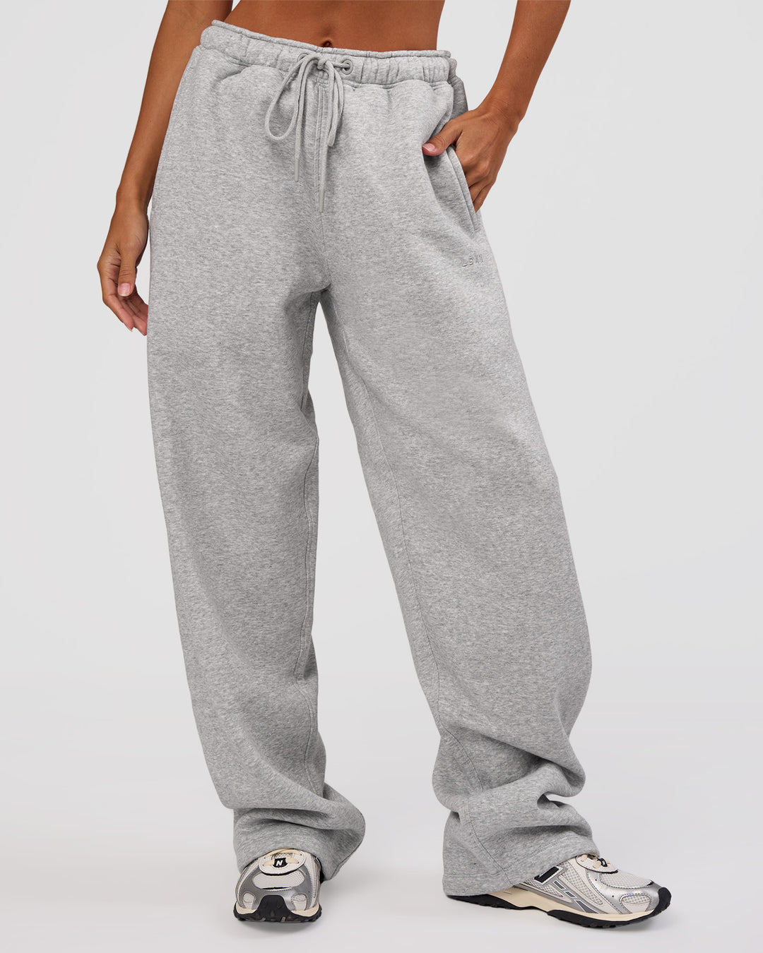 Woman wearing MVP Straight Leg Pant - Light Grey Marl | Model:Brylee | Size:XS - view 4