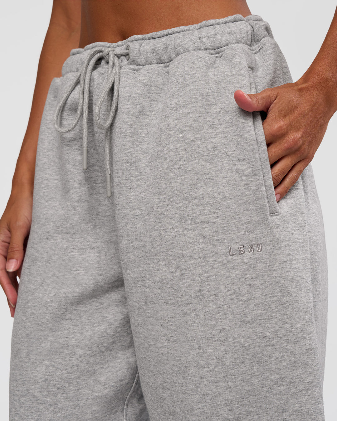 Woman wearing MVP Straight Leg Pant - Light Grey Marl | Model:Brylee | Size:XS - view 8