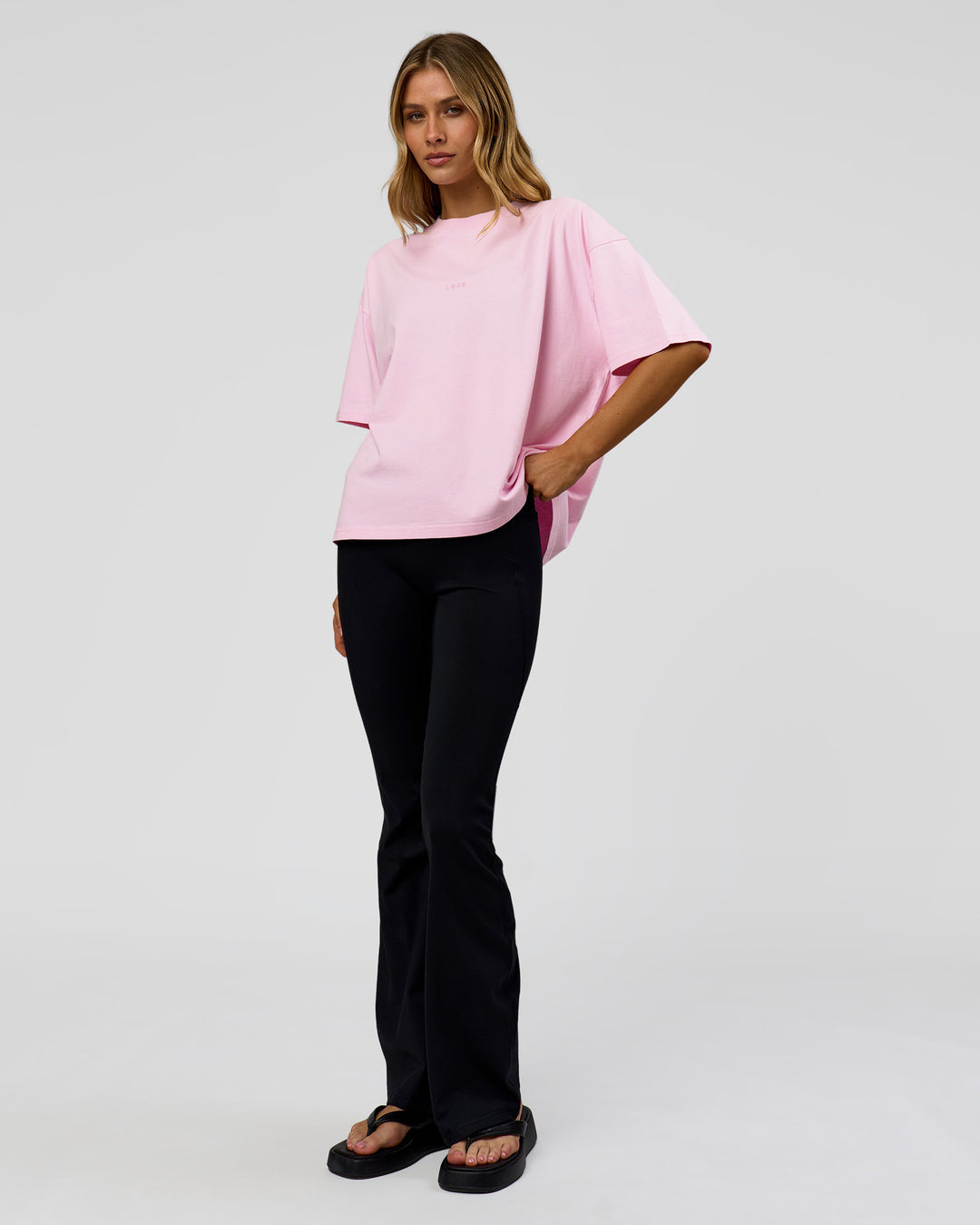 Woman wearing Memory in Motion Heavyweight Boxed Tee - Marshmallow Washed | Model:Leilani | Size:XS - view 15