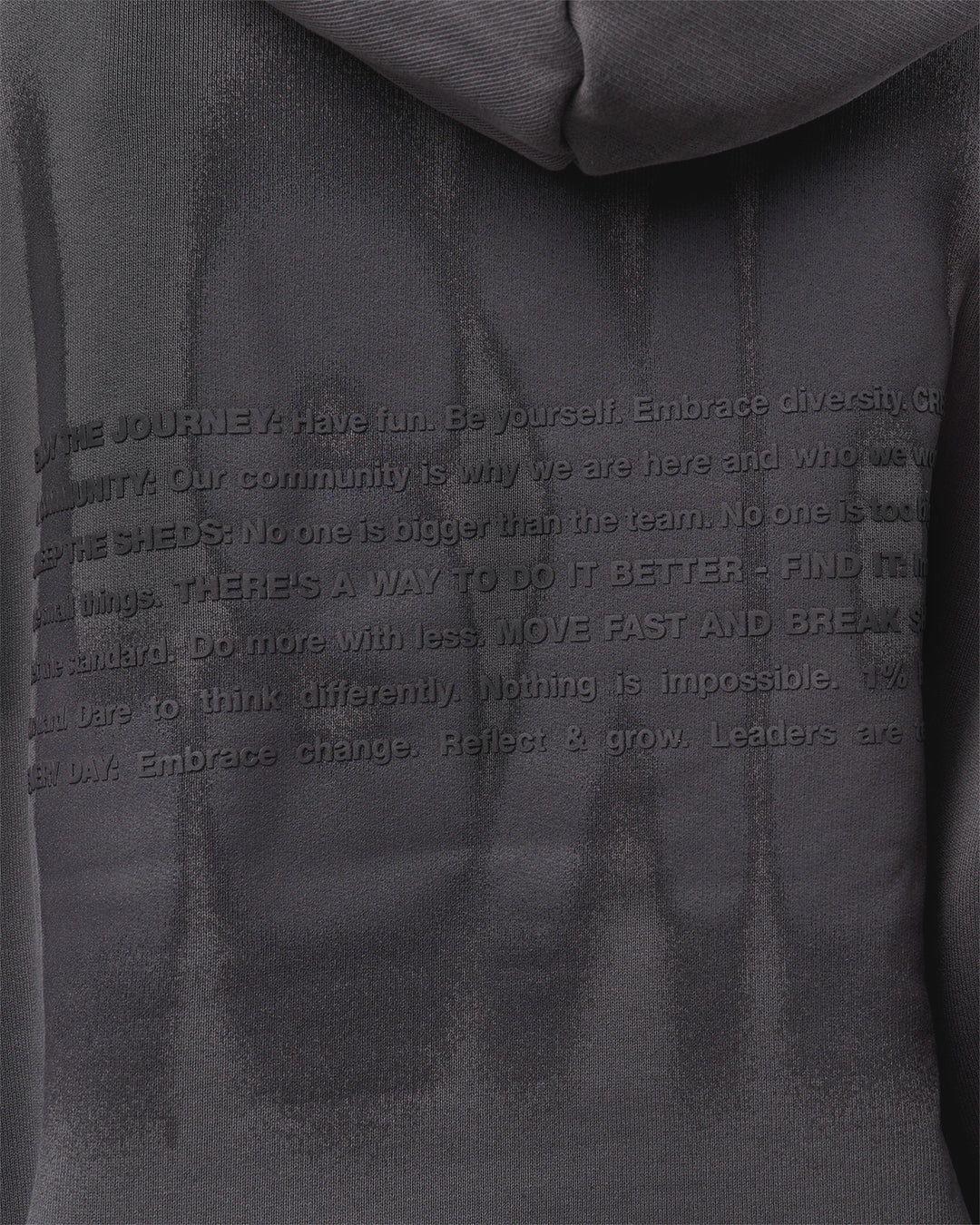 Woman wearing Memory In Motion Ultra Heavyweight Washed Hoodie - Dark Storm Washed | Model:Leilani | Size:XS - view 12