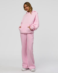 Woman wearing Memory In Motion Ultra Heavyweight Washed Hoodie - Marshmallow Washed | Model:Leilani | Size:XS | Thumbnail Index: 12