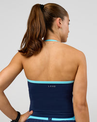 Woman wearing Milla Shelf Bra Tank - Future Navy-Baltic Sea | Model:Grace | Size:XS | Thumbnail Index: 5