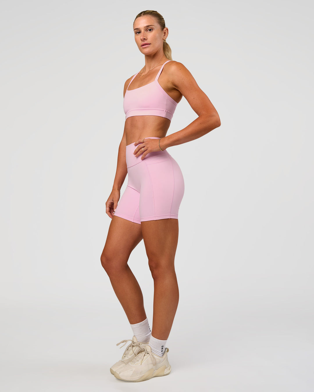 Woman wearing Momentum Sports Bra - Marshmallow | Model:Emelia | Size:XS - view 6
