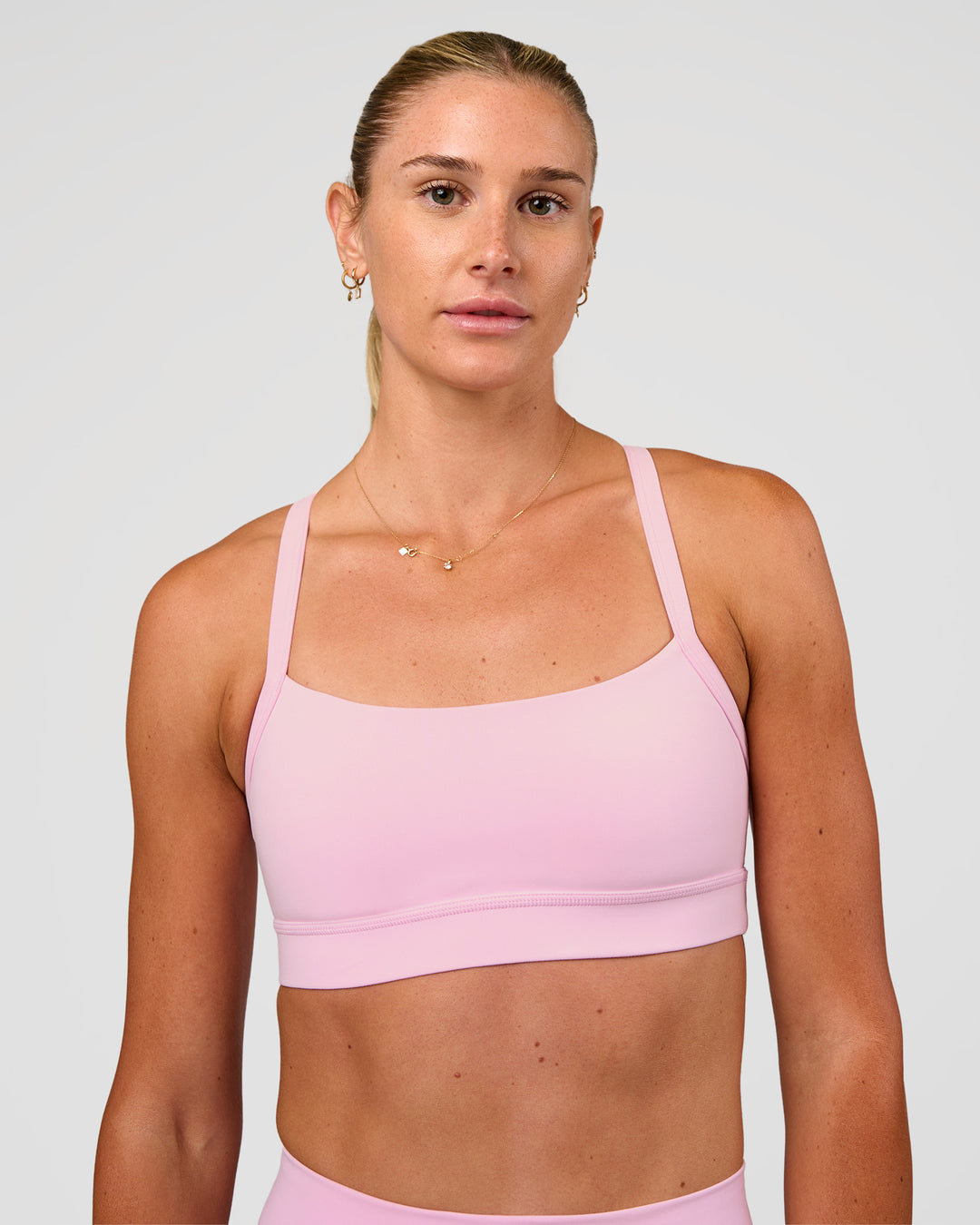Woman wearing Momentum Sports Bra - Marshmallow | Model:Emelia | Size:XS - view 3