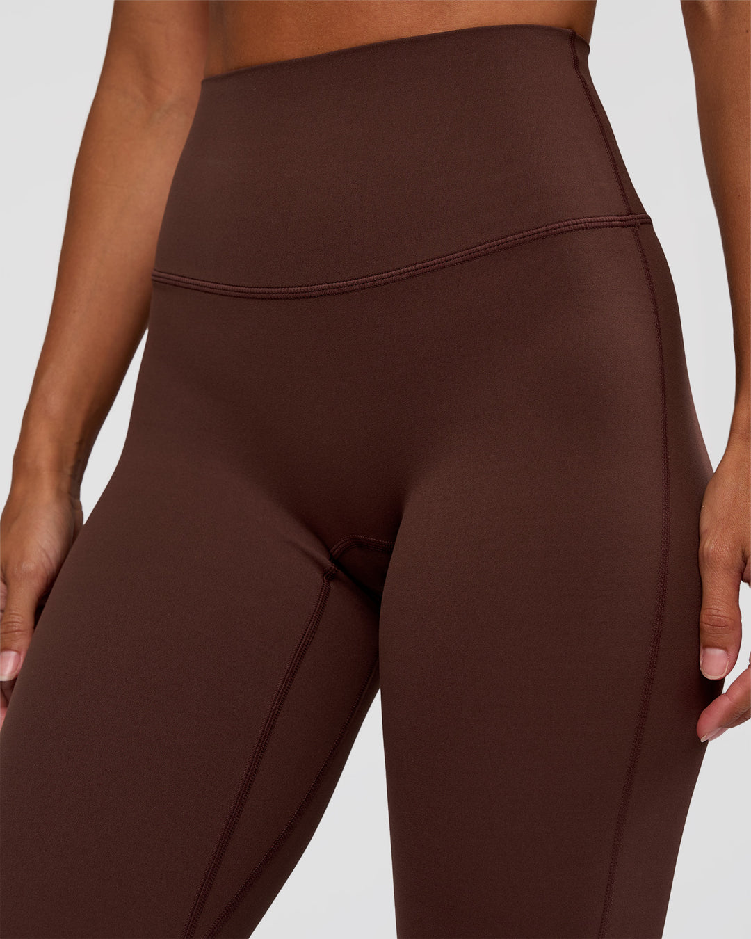 Woman wearing Peaches Elixir High-Rise Flared Pant - Hot Chocolate | Model:Brylee | Size:XS - view 6