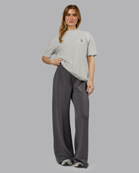 Woman wearing Perspective FLXCotton Oversized Tee - Digital Mist-White | Model:Emilie | Size:XS | Thumbnail Index: 9