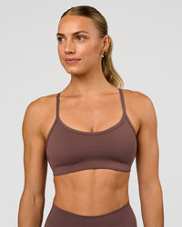 Woman wearing Pinnacle Sports Bra - Cocoa Powder | Model:Maja | Size:XS | Thumbnail Index: 2