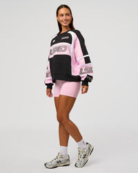 Woman wearing Power Sweater - Caviar-Marshmallow | Model:Brylee | Size:XS | Thumbnail Index: 4