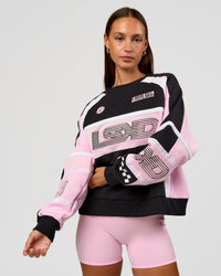 Woman wearing Power Sweater - Caviar-Marshmallow | Model:Brylee | Size:XS | Thumbnail Index: 0